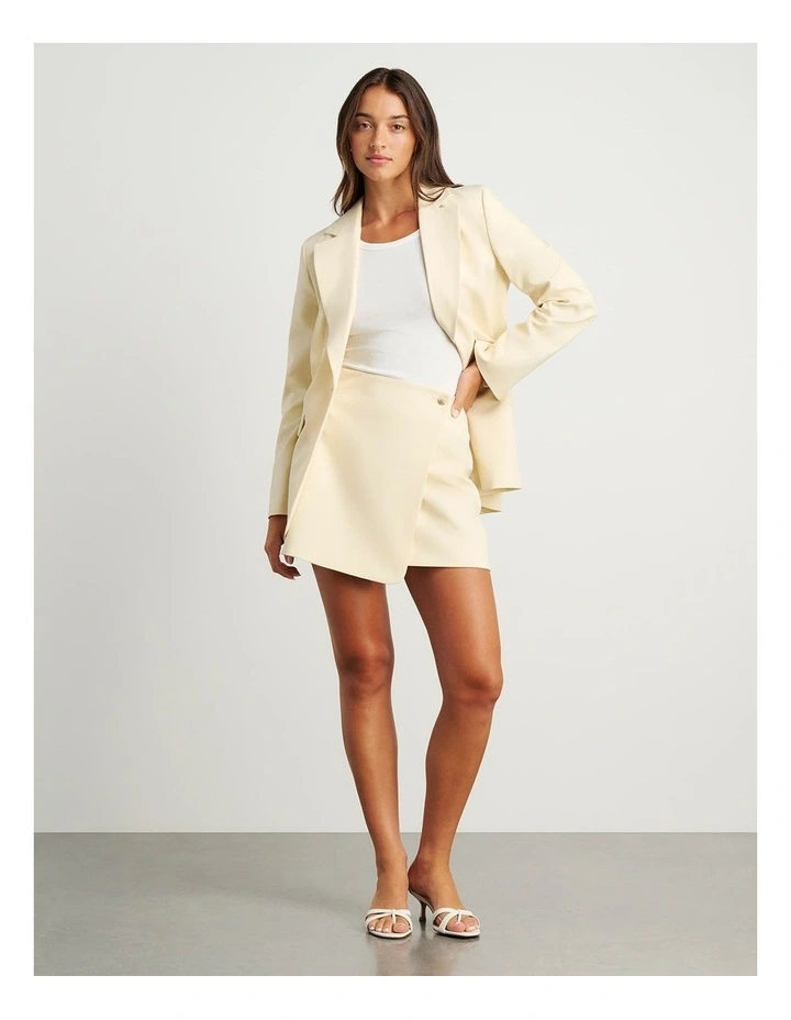 Gia Wrap Mini Skirt in Pale Lemon image 6