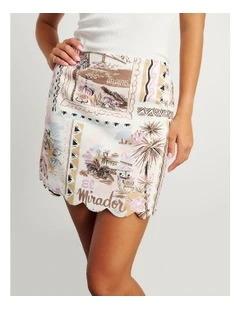 Mirador Scallop Mini Skirt in Multi