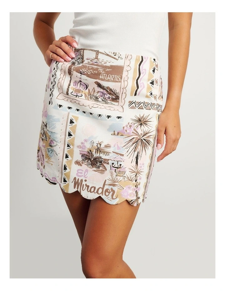 Mirador Scallop Mini Skirt in Multi image 1