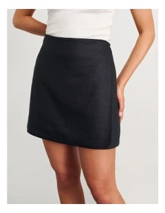 Stella Linen Wrap Mini Skirt