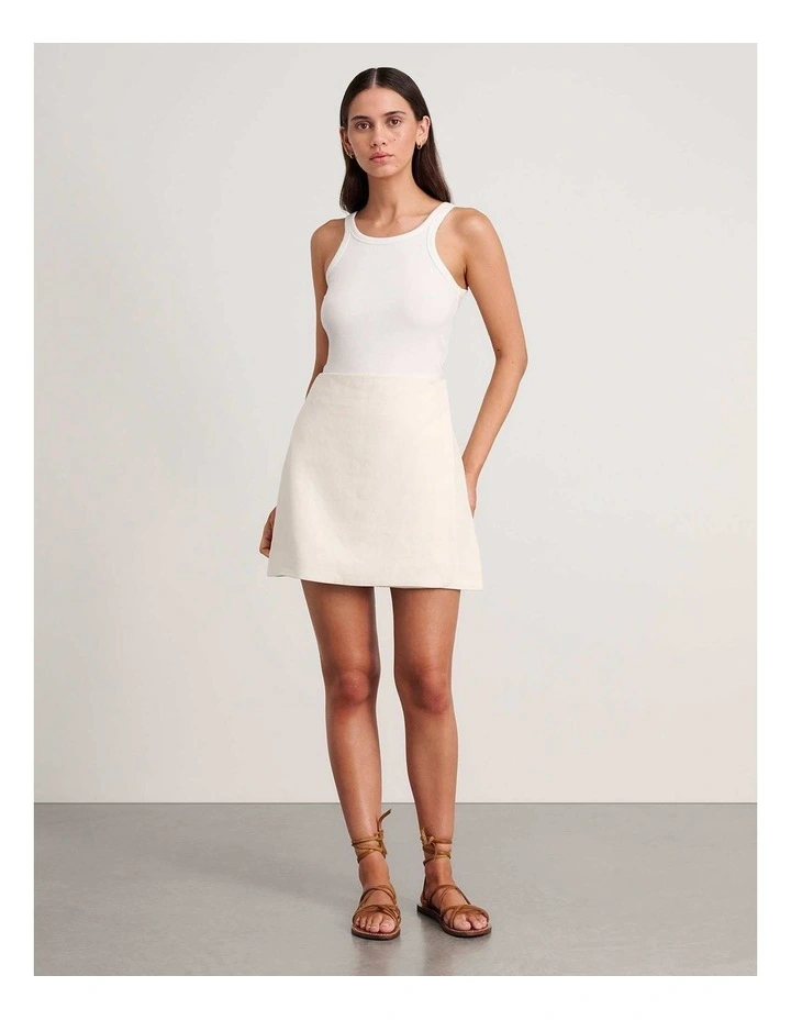 Stella Linen Wrap Mini Skirt image 2