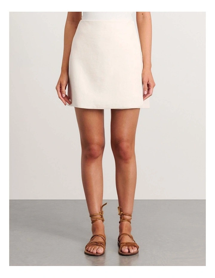 Stella Linen Wrap Mini Skirt image 3