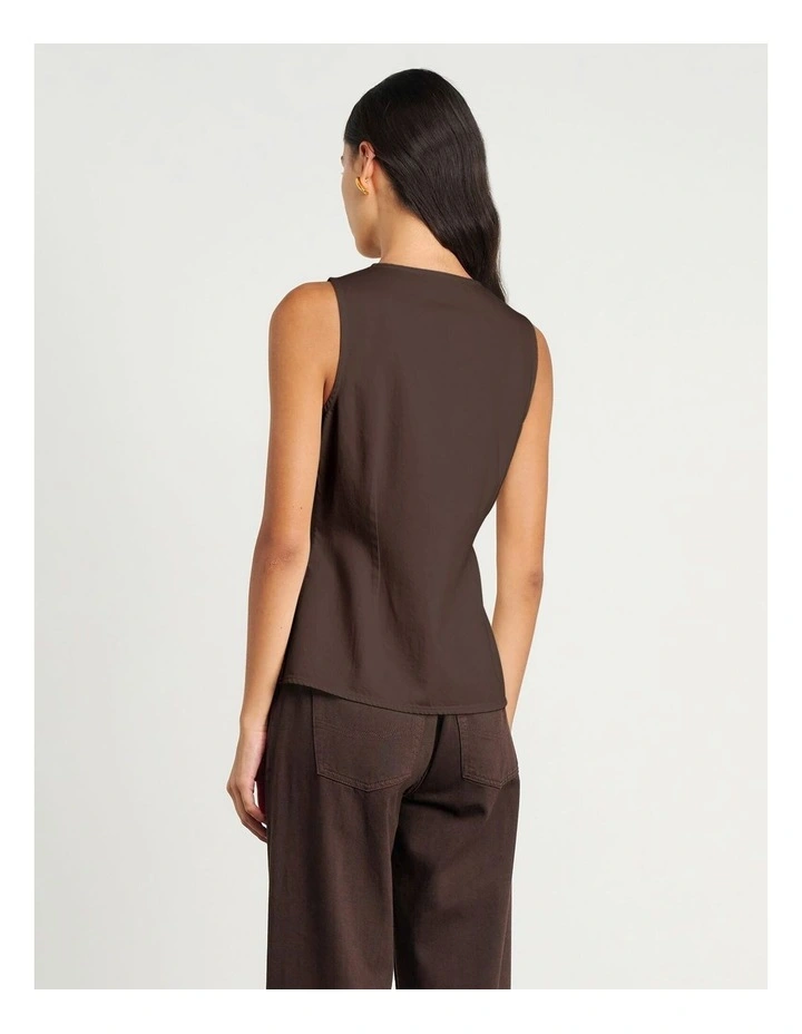 Loe Denim Vest in Dark Chocolate image 2