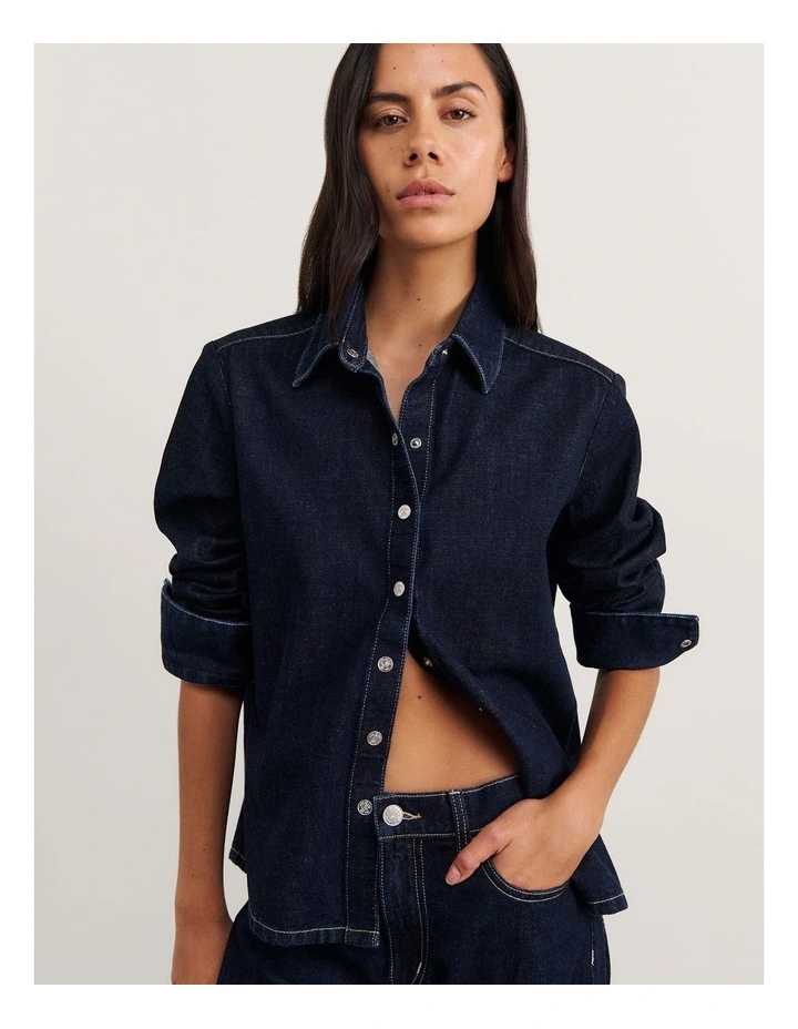 Cora Denim Shirt in Raw Wash image 1