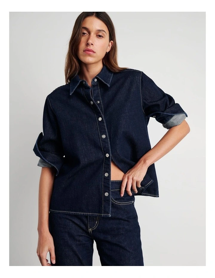 Cora Denim Shirt in Raw Wash image 6