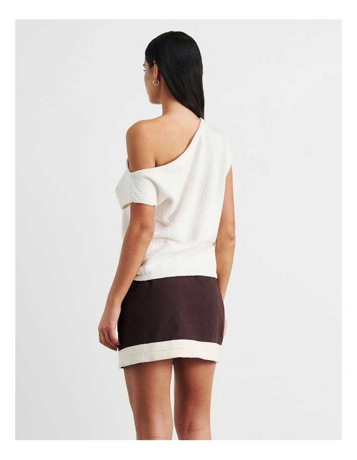 Arden Off Shoulder Knit in White image 2