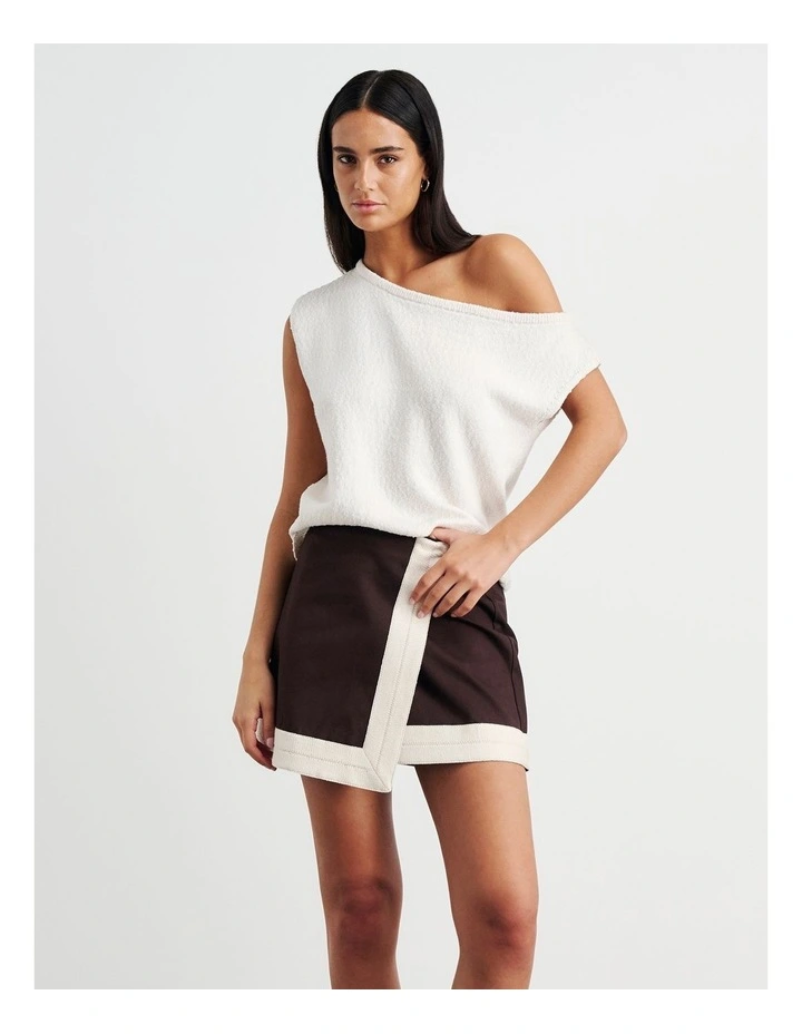 Arden Off Shoulder Knit in White image 6