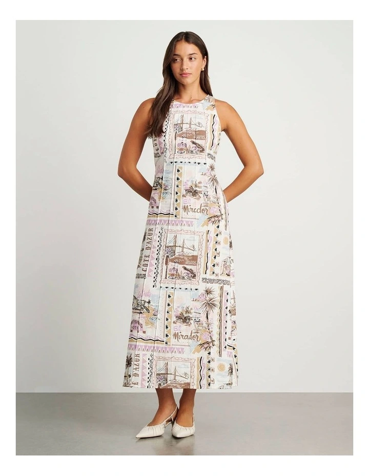Mirador Pintuck Dress in Pink Multi image 1