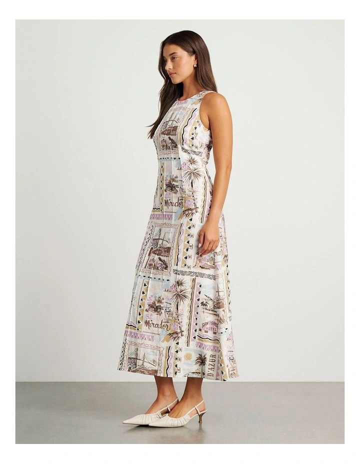 Mirador Pintuck Dress in Pink Multi image 2