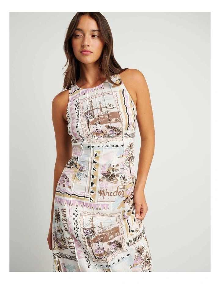 Mirador Pintuck Dress in Pink Multi image 6