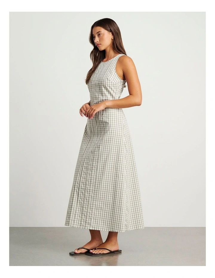 Poppy Gingham Maxi Dress in Green image 4