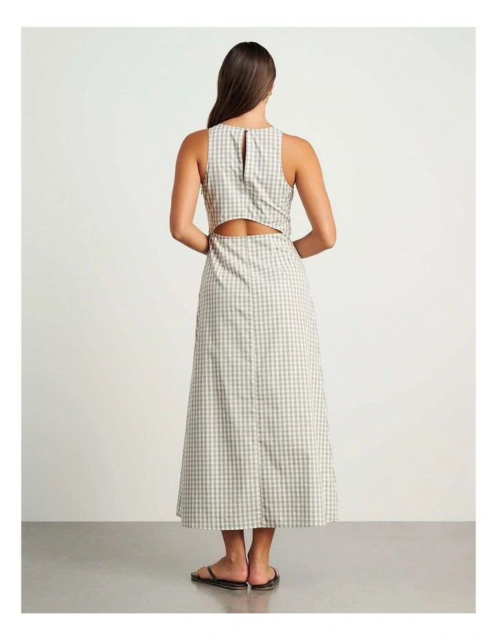 Poppy Gingham Maxi Dress in Green image 5