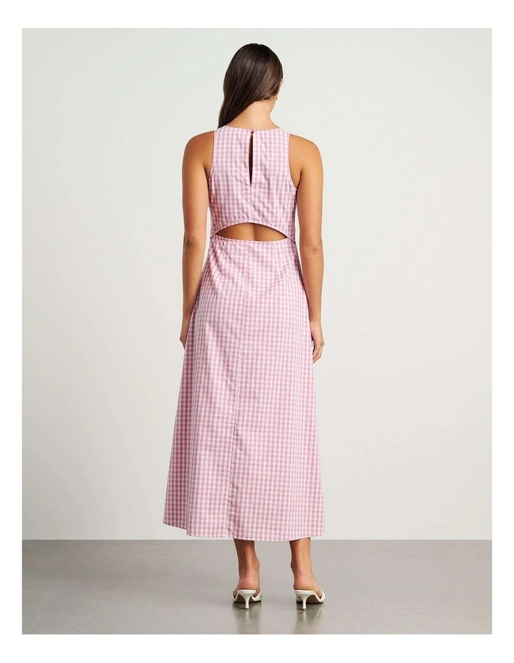 Poppy Gingham Maxi Dress in Pink image 4
