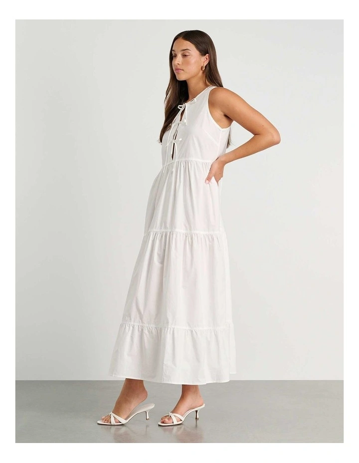 white dress by the shore Dreamy White Lace Midi Dress White / 14 (AU) main image 1