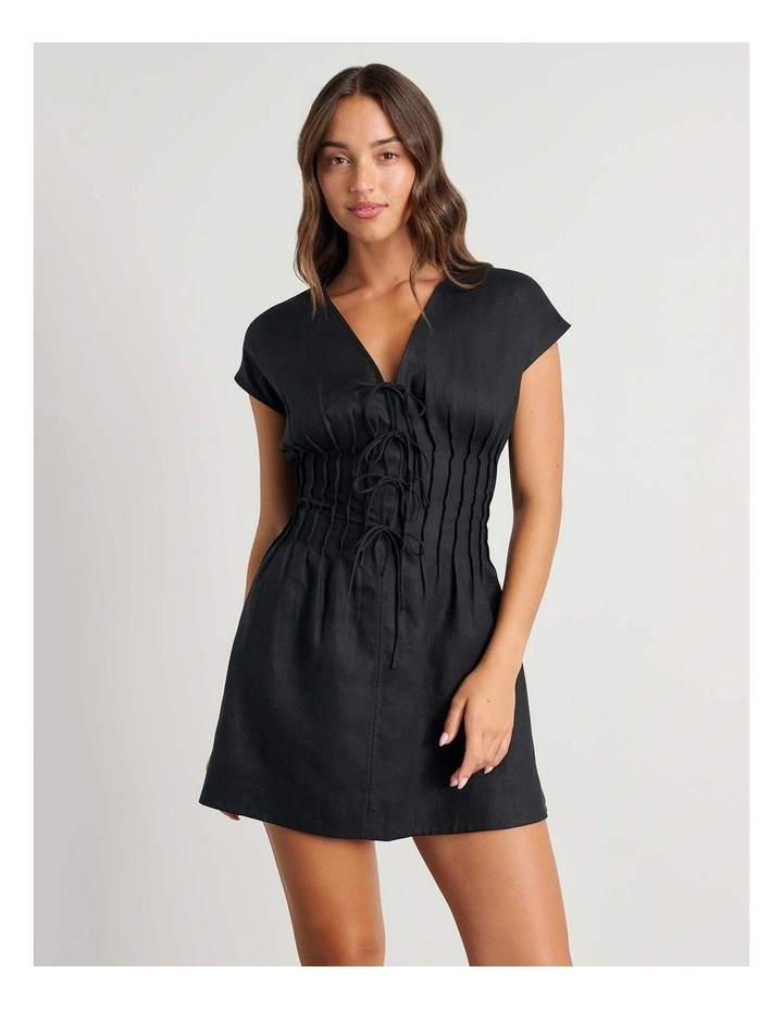 Delphine Pintuck Linen Mini Dress image 1