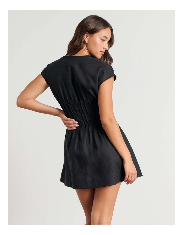 Delphine Pintuck Linen Mini Dress image 3
