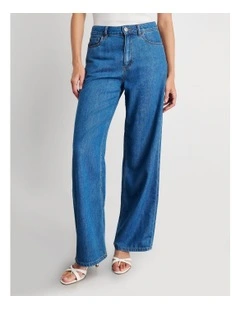 Loe Mid Rise Straight Jean in Blue