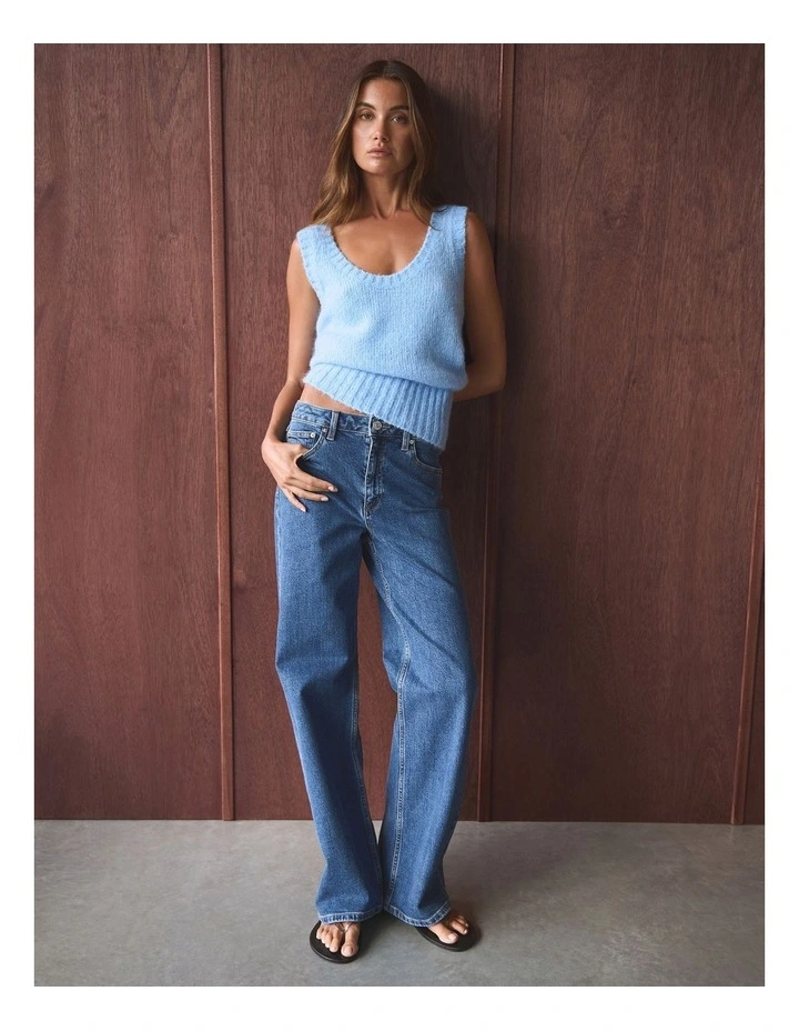 Billie Wide Leg Jean in Blue image 4