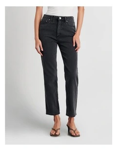 Riley Straight Crop Jean in Black