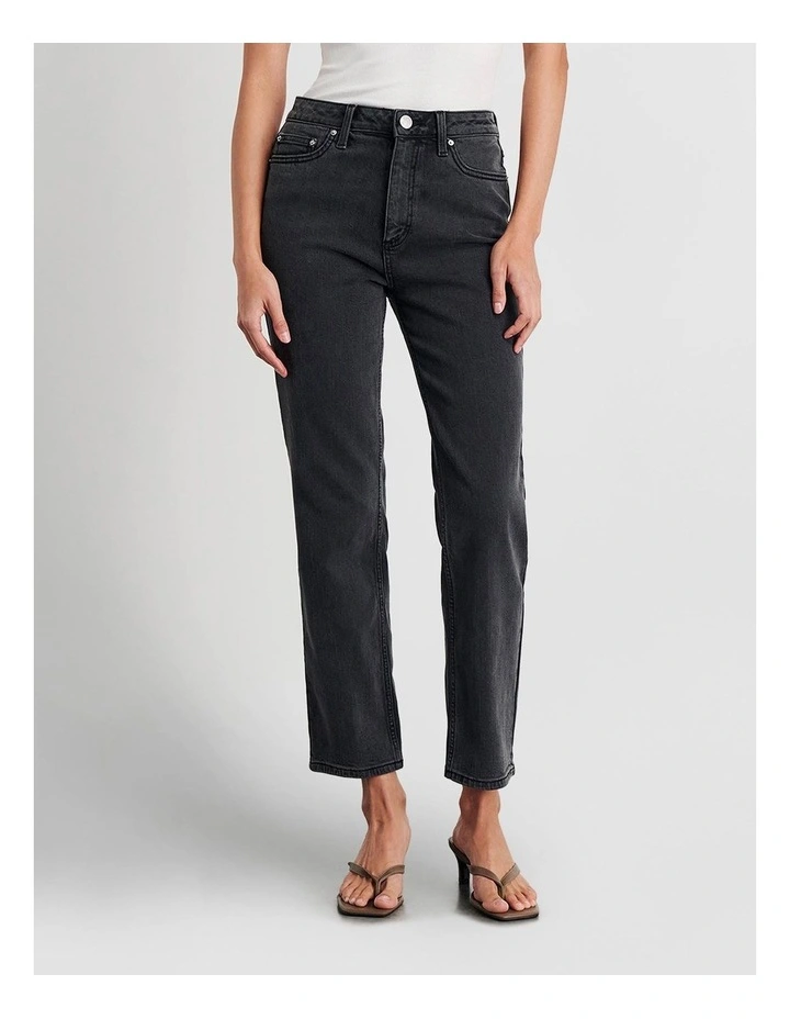 Riley Straight Crop Jean in Black image 1