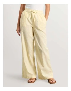 Jenni Stripe Pant in Yellow/White