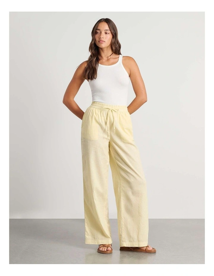 Jenni Stripe Pant in Yellow/White image 4