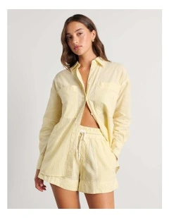 Gigi Stripe Shorts in Yellow/White