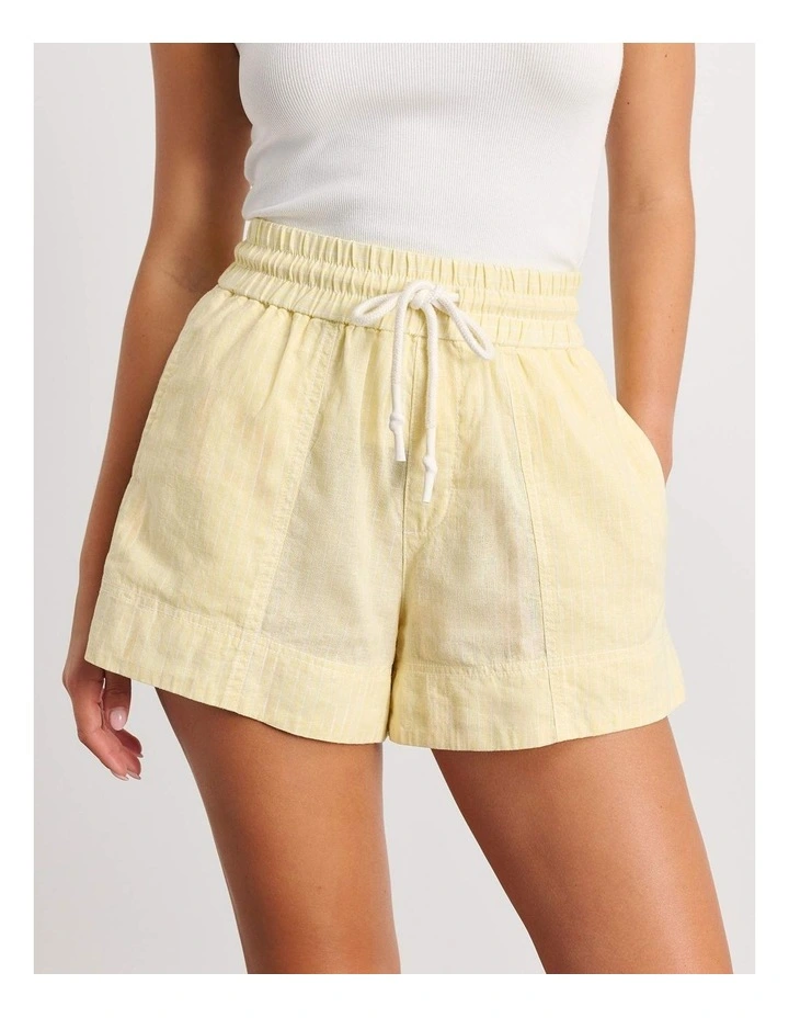 Gigi Stripe Shorts in Yellow/White image 2