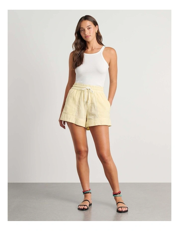 Gigi Stripe Shorts in Yellow/White image 3