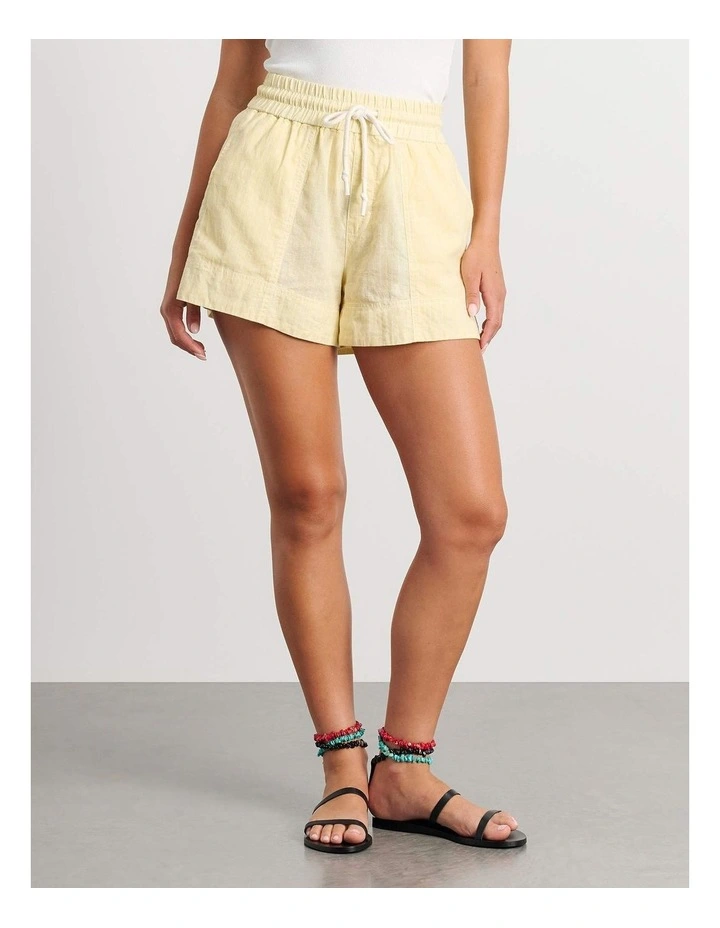 Gigi Stripe Shorts in Yellow/White image 4