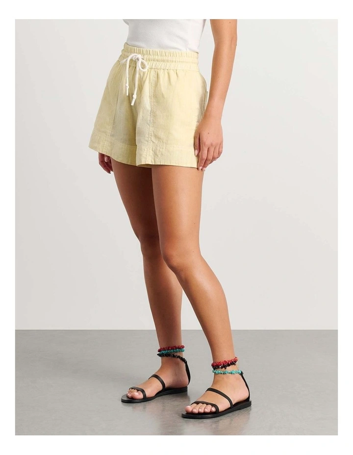 Gigi Stripe Shorts in Yellow/White image 5