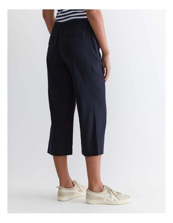 Rosa Crop Linen Pant in Blue image 2