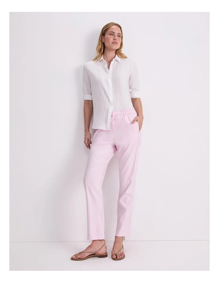 Dahlia Long Sleeve Linen Shirt in White image 5