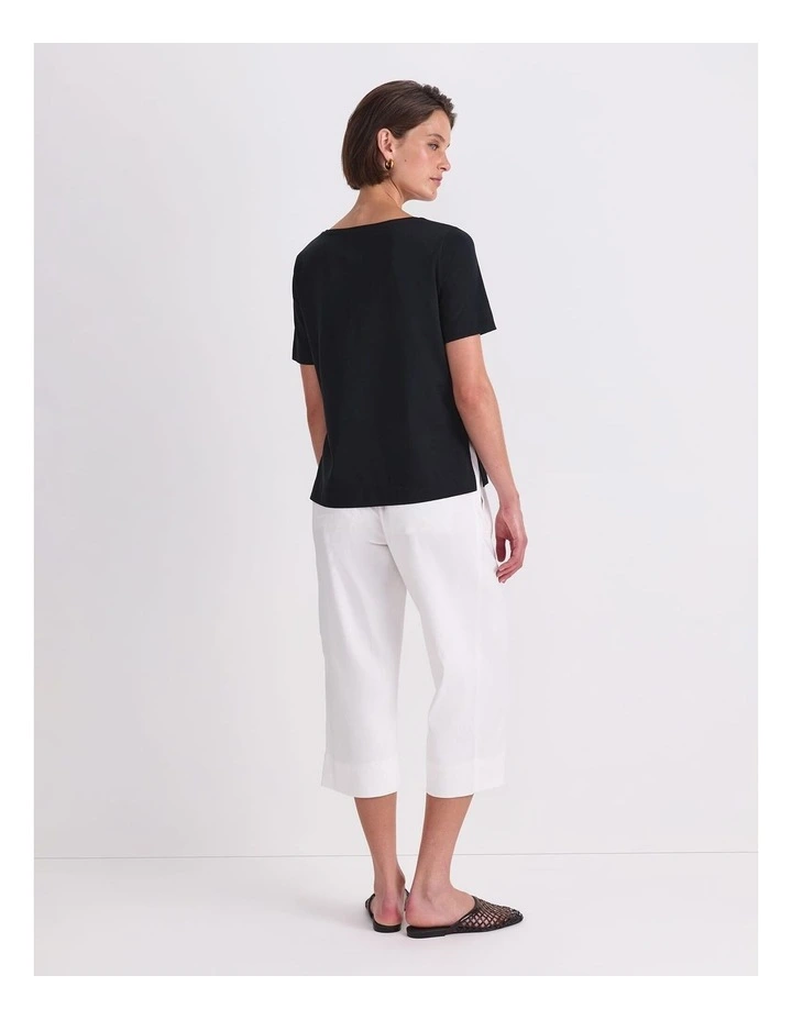 Mercerised Short Sleeve Tee in Black image 2