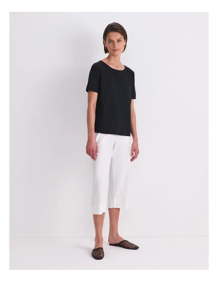 Mercerised Short Sleeve Tee in Black image 3