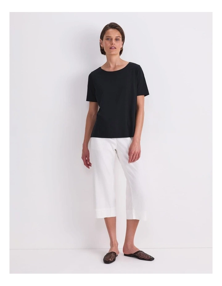 Mercerised Short Sleeve Tee in Black image 4