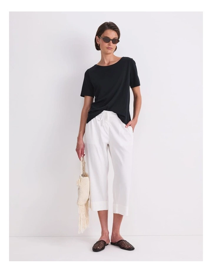 Mercerised Short Sleeve Tee in Black image 5