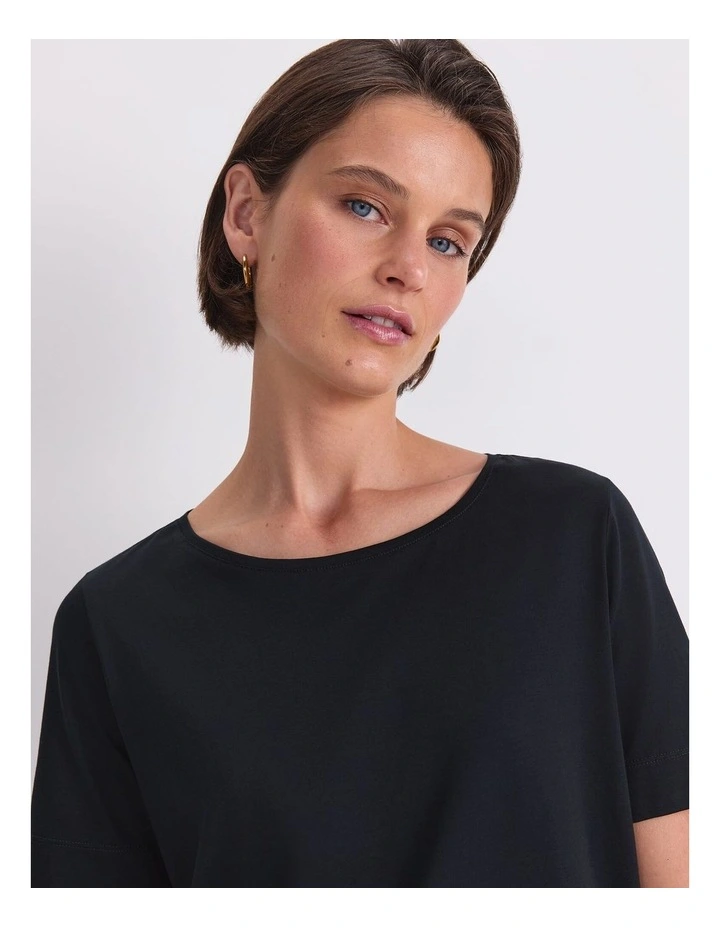 Mercerised Short Sleeve Tee in Black image 6