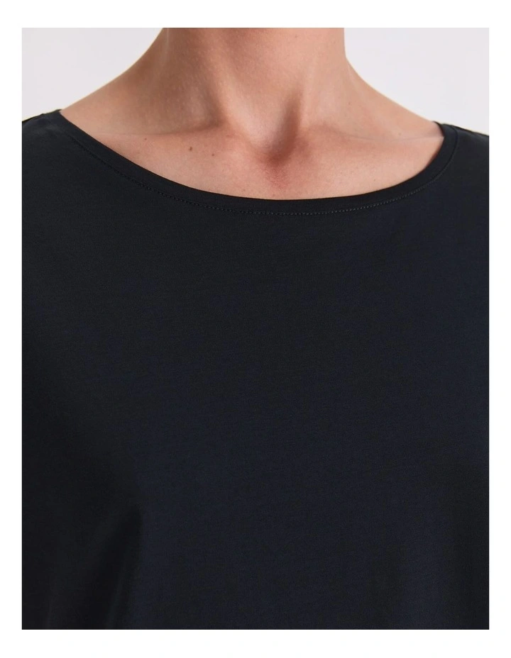 Mercerised Short Sleeve Tee in Black image 7