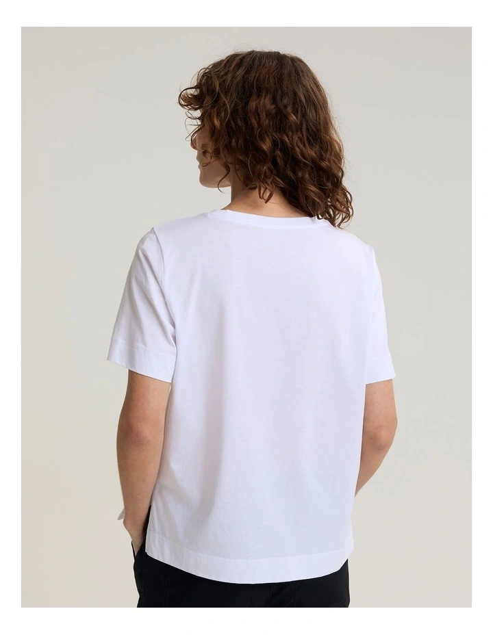 Mercerised Short Sleeve Tee in White image 2
