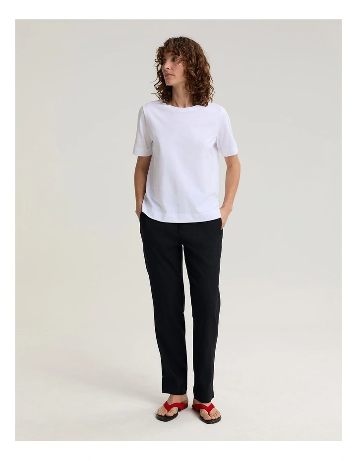 Mercerised Short Sleeve Tee in White image 3