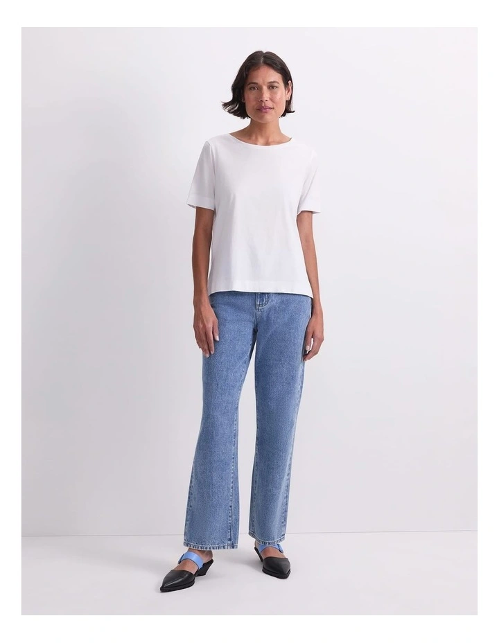Mercerised Short Sleeve Tee in White image 4