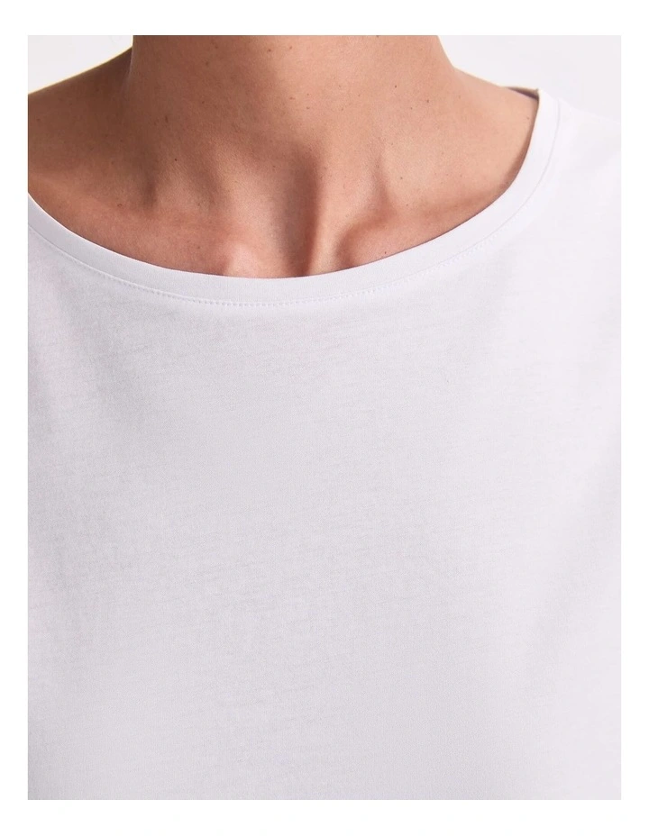Mercerised Short Sleeve Tee in White image 6