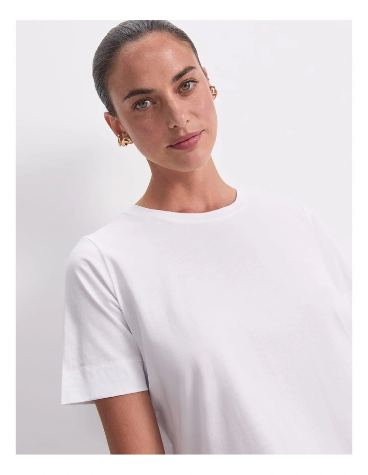 Mercerised Short Sleeve Tee in White image 7