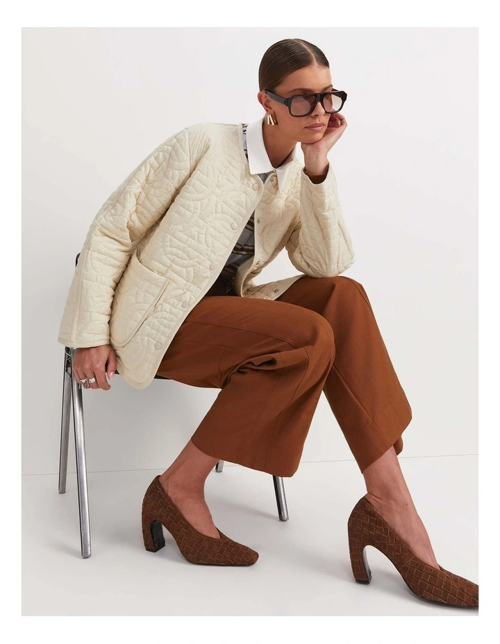 Gina Quilted Jacket in Cream image 2