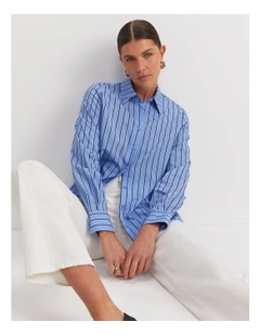 Gina Stripe Shirt in Blue