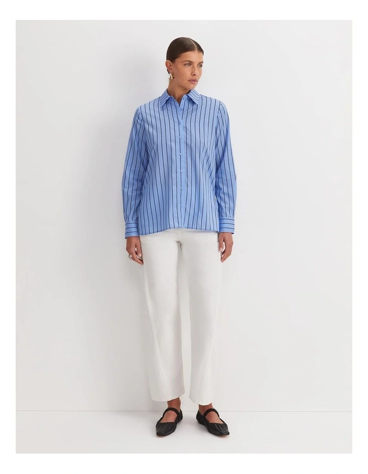 Gina Stripe Shirt in Blue image 2