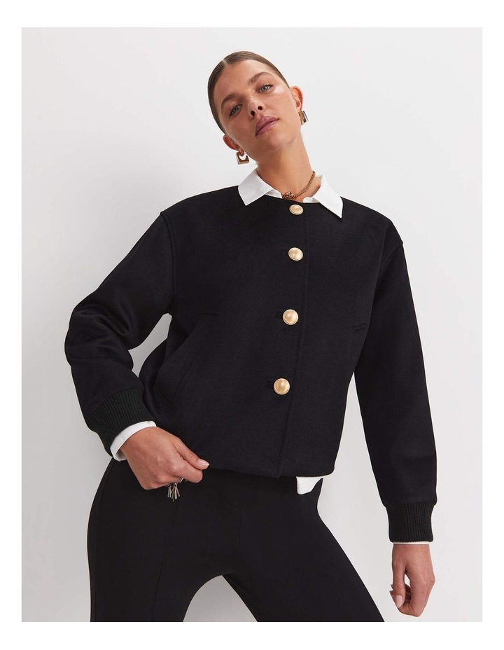 Sportscraft Crop Melton Jacket in Black | MYER
