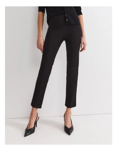 Felicity Flat Front Slim Pant in Black