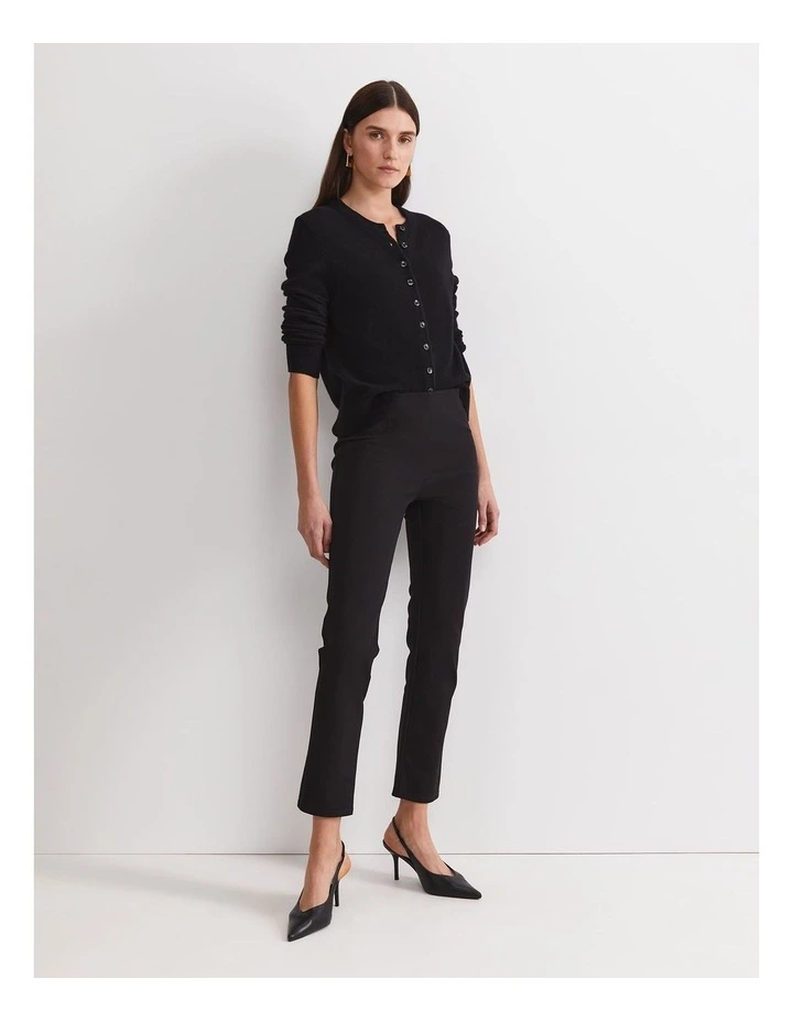 Felicity Flat Front Slim Pant in Black image 3